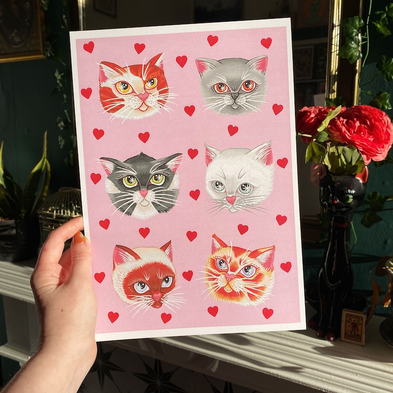 Impression d'art A4 Lovecats par Betty & The Lovecats image 1