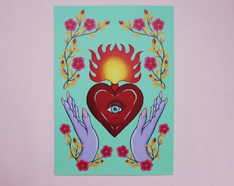 A4 Sacred Heart Art Print