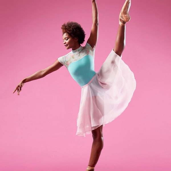 Primrose~Knee Length Chiffon Ballet Skirt in Pink, Ballet Dancer Gift