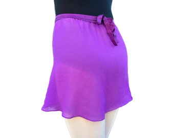 Premade Ready to Ship, Autumn Amethyst Mini Wrap Skirt, Purple Ballet Dancer Gift