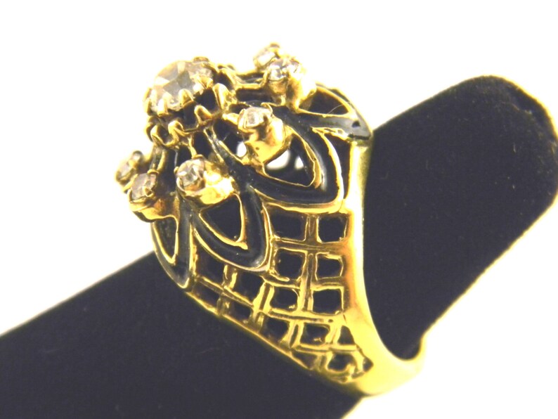 Costume Ring Vintage Large Cluster Ring Etsy