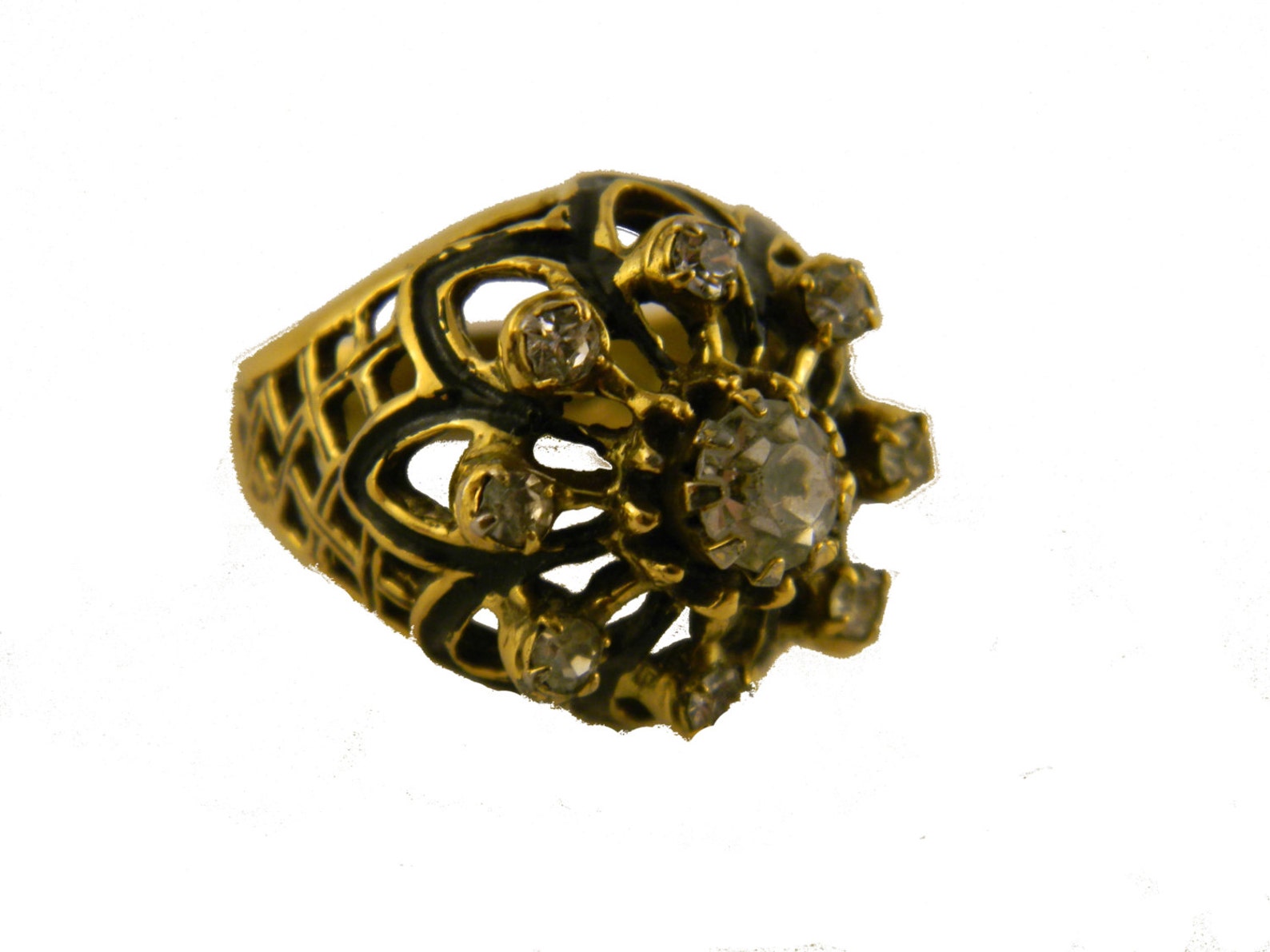 Costume Ring Vintage Large Cluster Ring Etsy