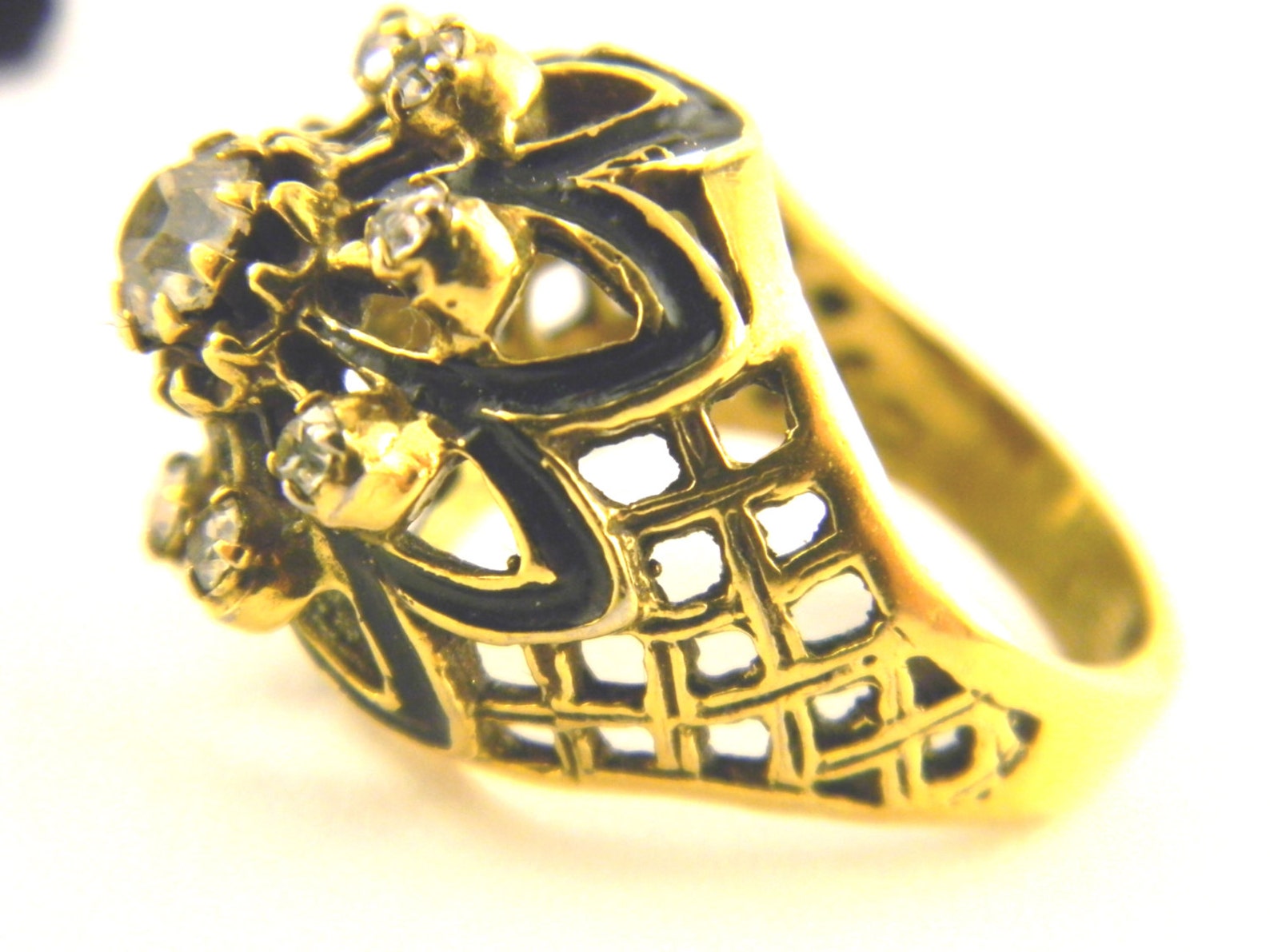 Costume Ring Vintage Large Cluster Ring Etsy