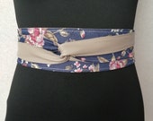 Sash denim Japanese Obi belt for women 041, beige faux leather reversible woman corset belt, waist women 39 s belt wide