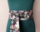 Black Denim Women 39 s Japanese Obi Belts Wide 191 , Sash reversible Belts for Women , Waist Female Corset Belt