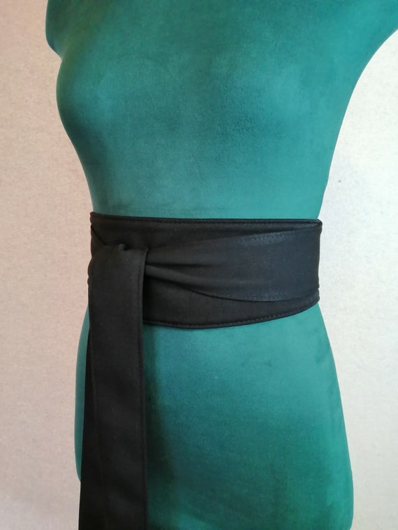 Black cloth Japanese belt for women 034 sash casual | Etsy