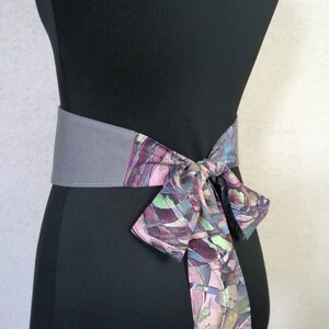 reversible casual Japanese corset belt for women Sash hot pink linen women/'s Obi belt wide 370