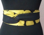 Obi belt for women 195, sash women 39 s reversible Japanese belts wide, black denim woman corset belt