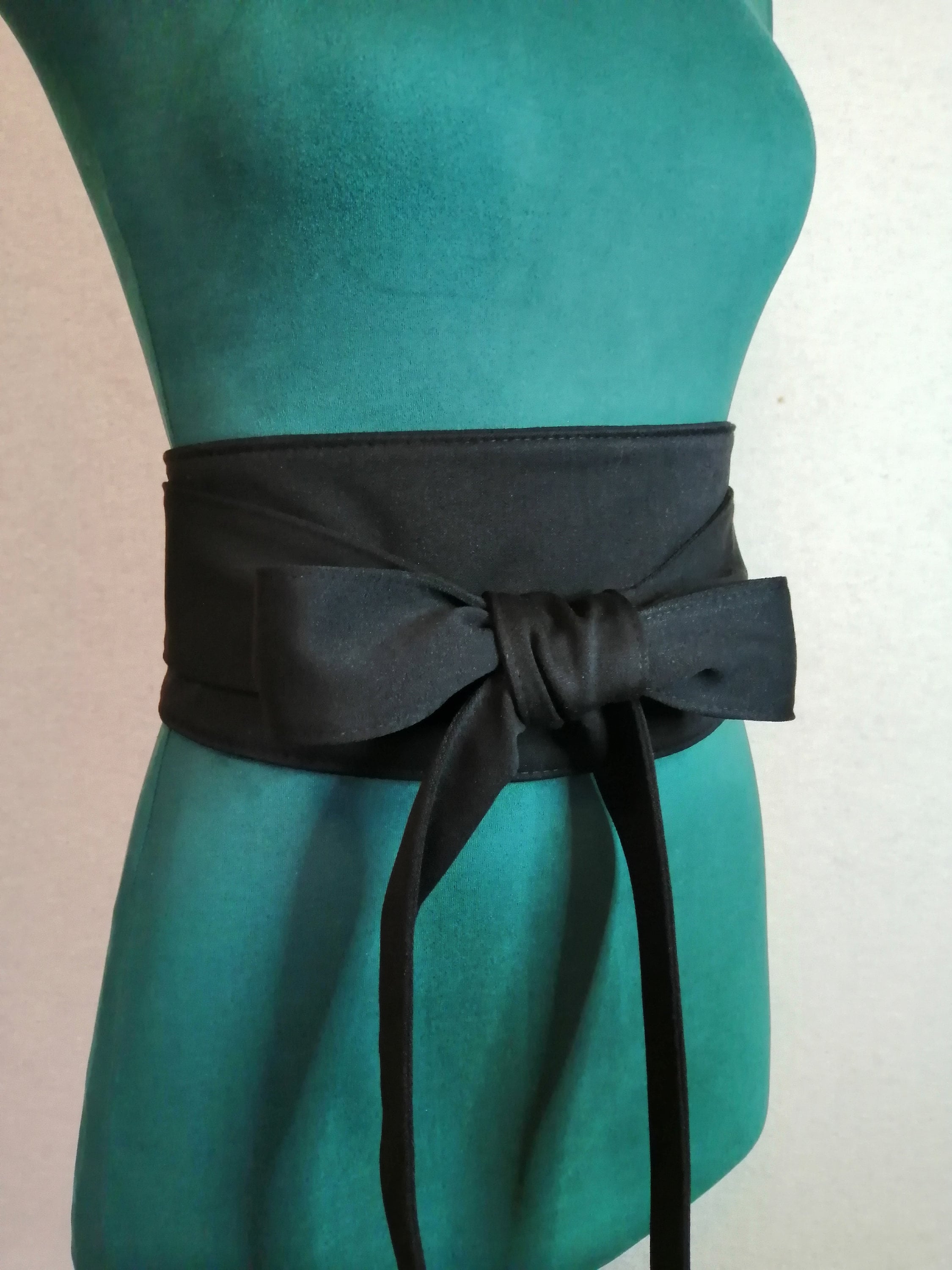 Black cloth corset belt 035 reversible Japanese belt for | Etsy