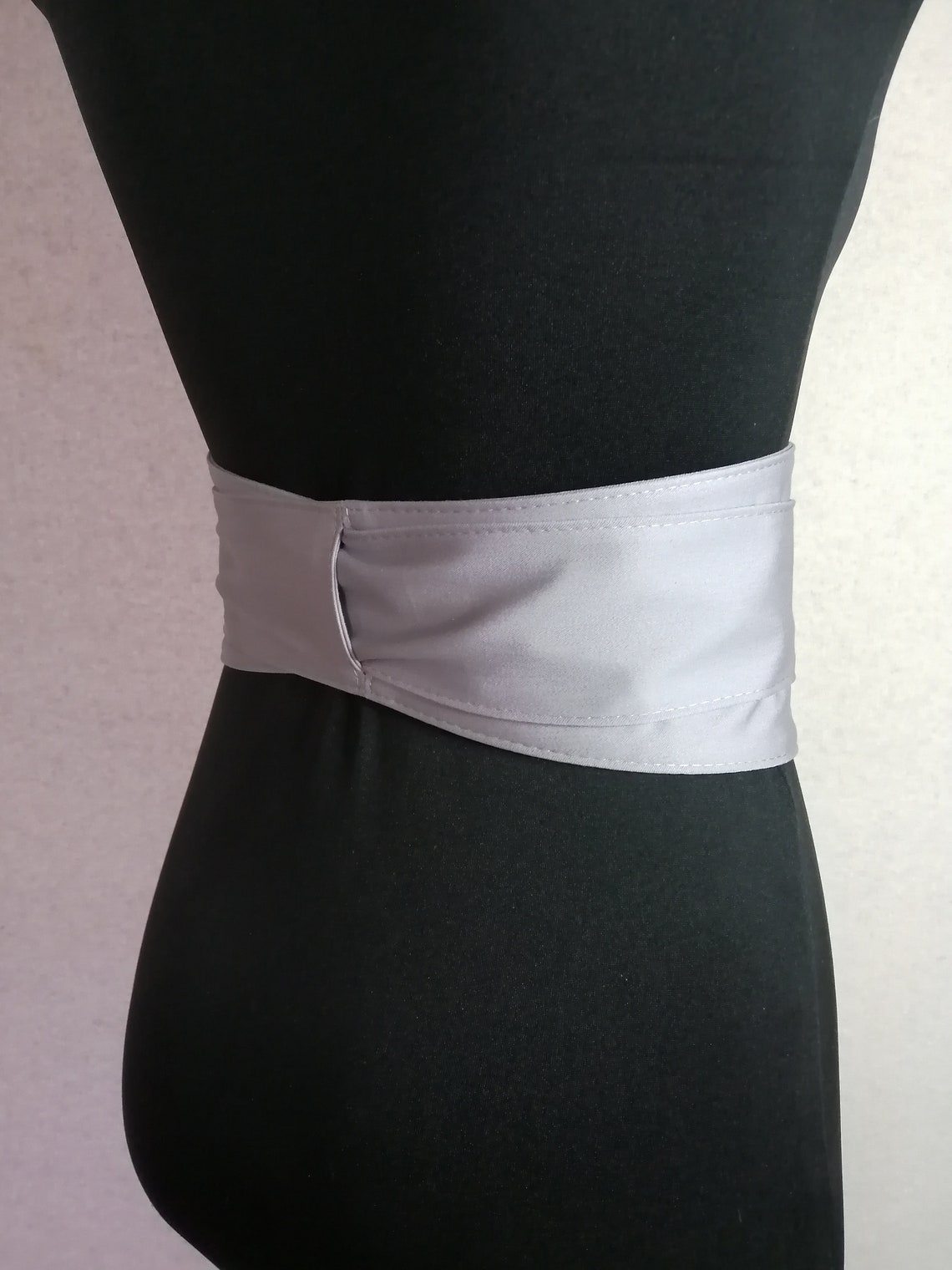 Light gray fabric Obi belt for women 413 sash reversible Etsy