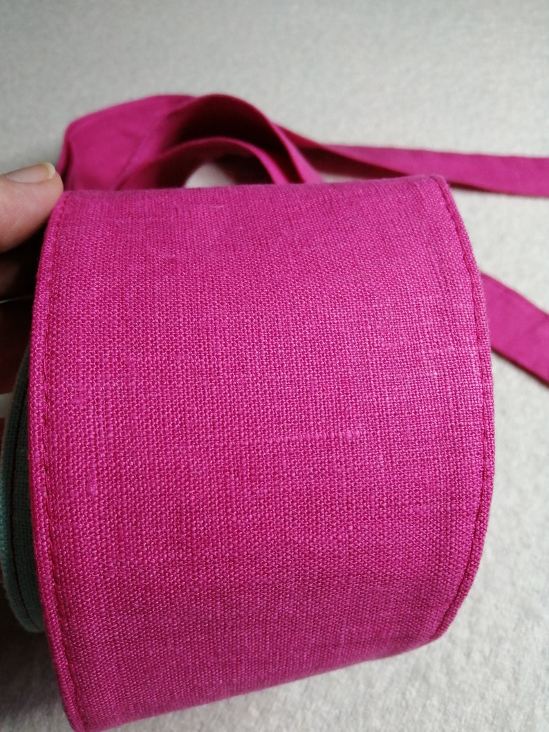 reversible casual Japanese corset belt for women Sash hot pink linen women/'s Obi belt wide 370