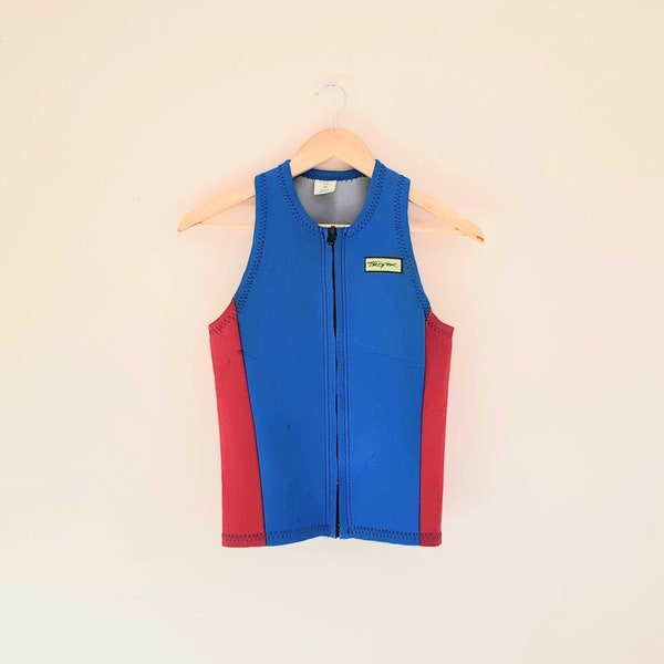 Vintage Australian Made Tropix Red Blue Wetsuit Vest