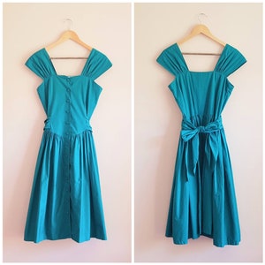 Vintage 80s does 50s Teal Green Fancy Dress