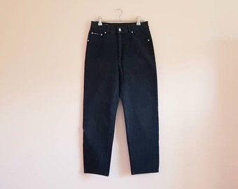 Vintage 90s Designer Escada Sport Black Stretch Denim Jeans
