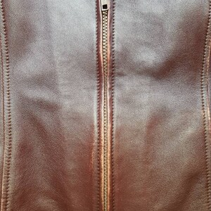 Vintage Fitted Brown Maroon Womens Lamb Leather Jacket image 6