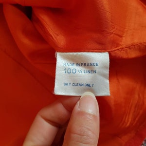 Vintage 80s 90s Designer Vertigo Paris Cropped Coral Jacket Skirt Set image 7