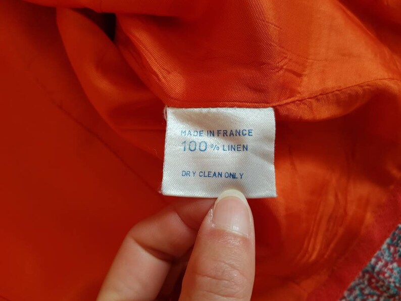 Vintage 80s 90s Designer Vertigo Paris Cropped Coral Jacket Skirt Set image 7