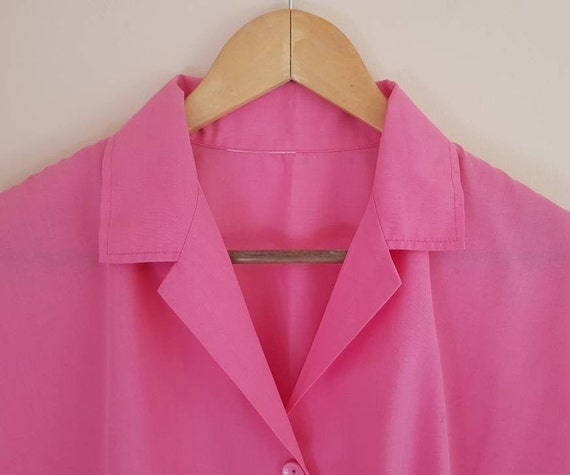 Vintage Pink Boxy Button Down Blouse - image 2