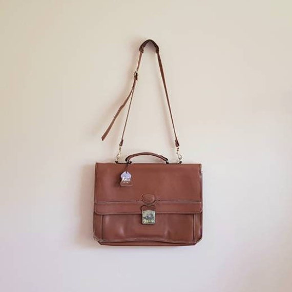 Vintage Genuine Leather Lockable Futura Satchel Wi