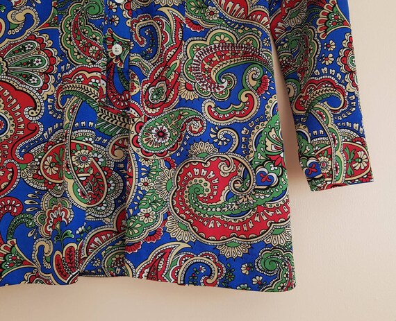 Vintage French Devernois Hippie 70s Red, Blue, Gr… - image 6