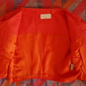 Vintage 80s 90s Designer Vertigo Paris Cropped Coral Jacket Skirt Set image 6