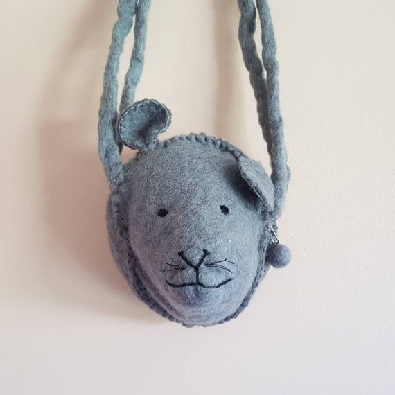 Wool Grey Mouse Children Novelty Hand Bag Purse - image 2