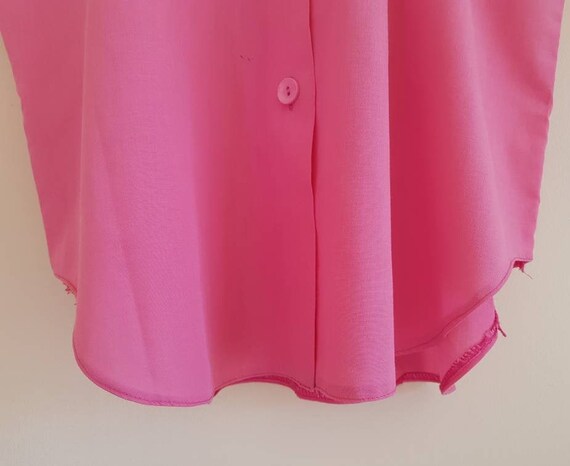 Vintage Pink Boxy Button Down Blouse - image 6