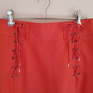 Vintage 80s 90s Designer Vertigo Paris Cropped Coral Jacket Skirt Set image 8