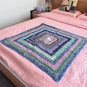 Handmade Crochet Rainbow Throw