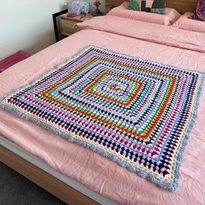 Handmade Crochet Rainbow Throw