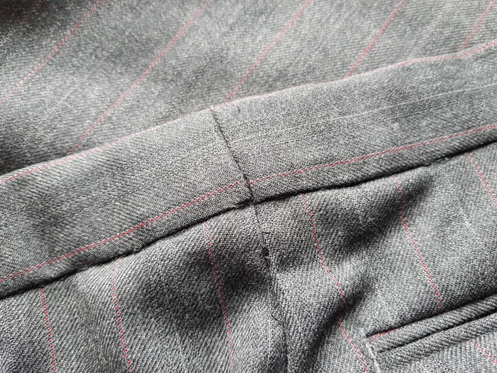 Vintage Del-monti Suits Charcoal Dark - Red Striped Etsy Gray Grey