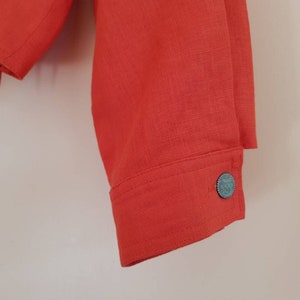 Vintage 80s 90s Designer Vertigo Paris Cropped Coral Jacket Skirt Set image 4