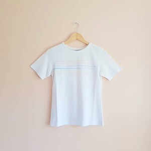 Vintage 90s Fila Peach Blue Yellow L&#39;arte Nello Sport White T Tee Shirt
