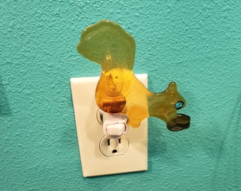 Squirrel Fused Glass Nightlight