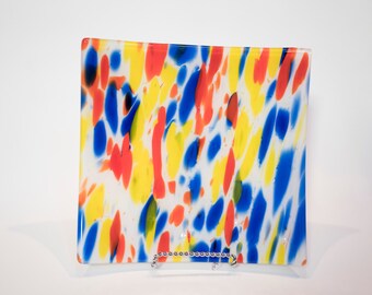 8" Fused glass plate