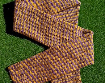 Vikings Fan Scarf – Purple and Gold, 62” Knit, Cozy Winter Football Accessory