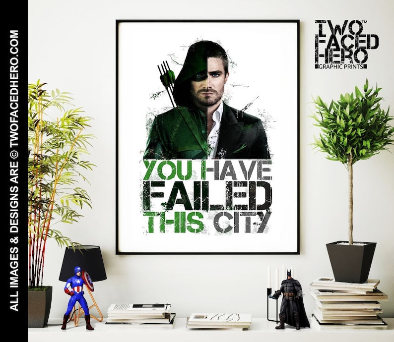 Marvel Arrow Stephen Amell Poster Wall Art Print Card or Canvas