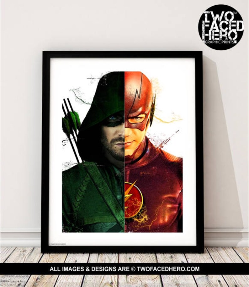 Barry Allen Green Arrow And The Flash Art Print Tv Series Cw Dc Inspired Stephen Amell Oliver Queen Justice League Grant Gustin Giclee Art Collectibles Lifepharmafze Com