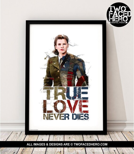 Captain America Peggy Carter Art Print Agent Carter Etsy