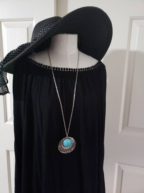 Faux turquoise pendant necklace southwest feel - image 3