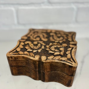 hand carved wooden box