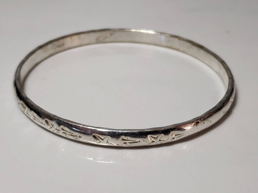 【送料込】 3 Vintage Sterling Silver Bangle Bracelets Stamped 925 - Etsy アクセサリー