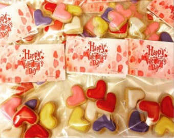 Valentine heart decorated sugar cookies