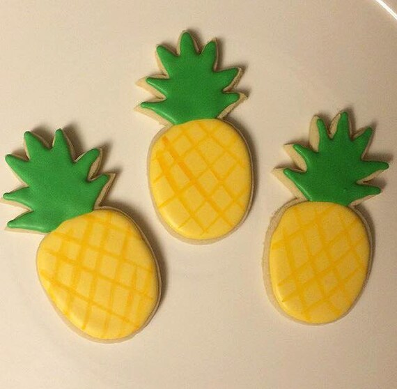 Pineapple decorated sugar cookies Etsy