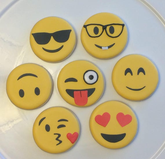 Emoji decorated sugar cookies Etsy