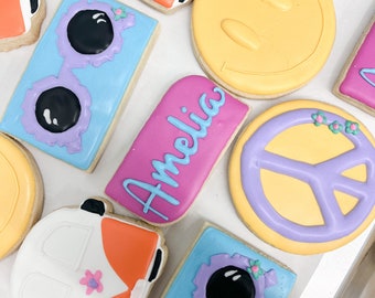 Retro cookies/ back to the 80s theme 24 cookies