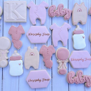 Baby shower cookies / baby boy cookies / baby girl cookies / baby shower favors / cookies for baby shower 12 cookies