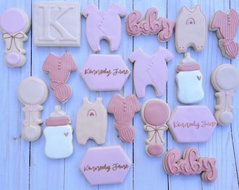 Baby shower cookies / baby boy cookies / baby girl cookies / baby shower favors / cookies for baby shower 12 cookies