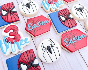 Spider-Man inspired cookies 12 cookies