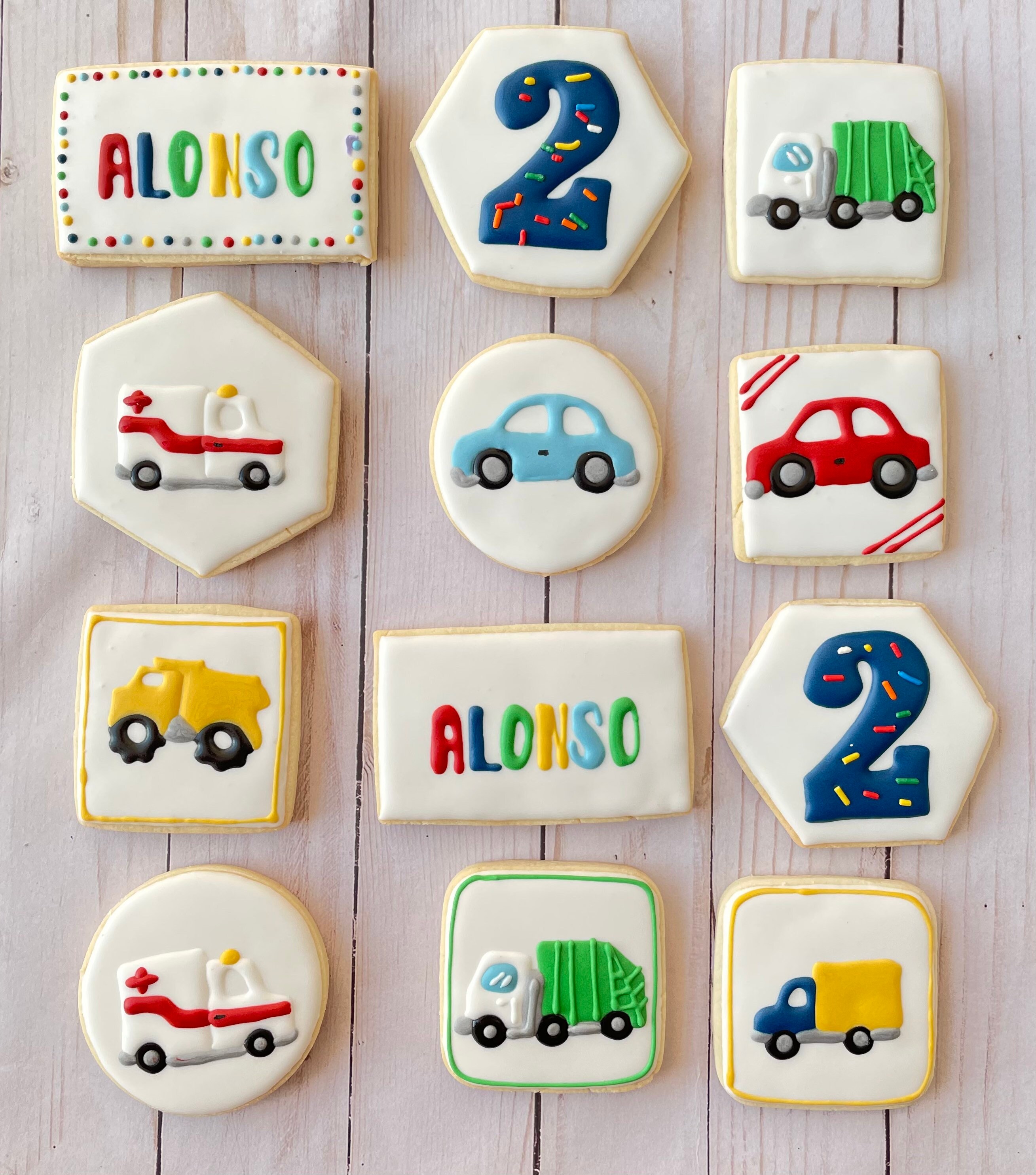 Target Vehicle Cookies Transportation Theme Cookies / Truck Cookies/ Cars Cookies/ 24 Cookies ...